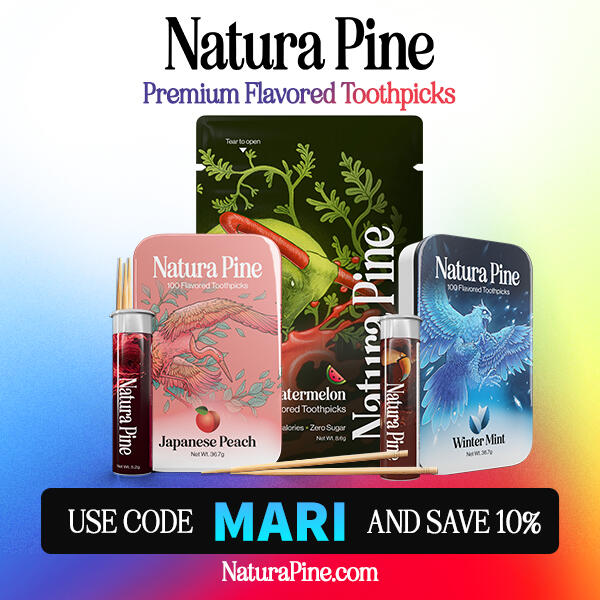 Natura Pine Premium Flavored Toothpicks. Use code MARI and save 10% at NaturaPine.com